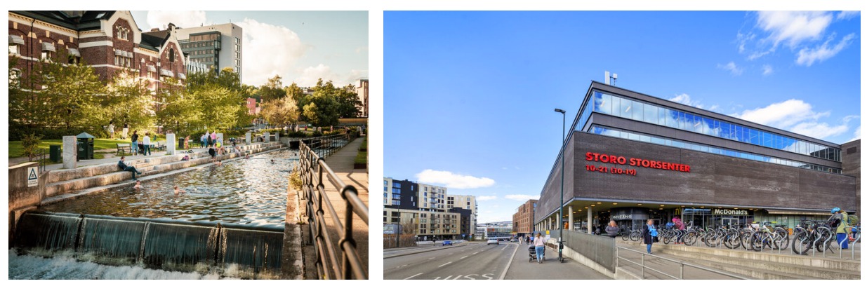 Nærområdet byr på det beste av byliv og natur – rett utenfor døren.
Bare 3 minutters gange unna finner du Storo Storsenter med over 130 butikker, spisesteder, treningssenter og kino – alt samlet på ett sted for en enklere hverdag. Like i nærheten renner Akerselva – et grønt og levende byrom som strekker seg gjennom byen. Ved Solsiden kan du nyte rolige turer, ta en dukkert på varme dager, eller bare slappe av i vakre omgivelser. Her får du det beste av begge verdener – urbant og naturnært på en gang.